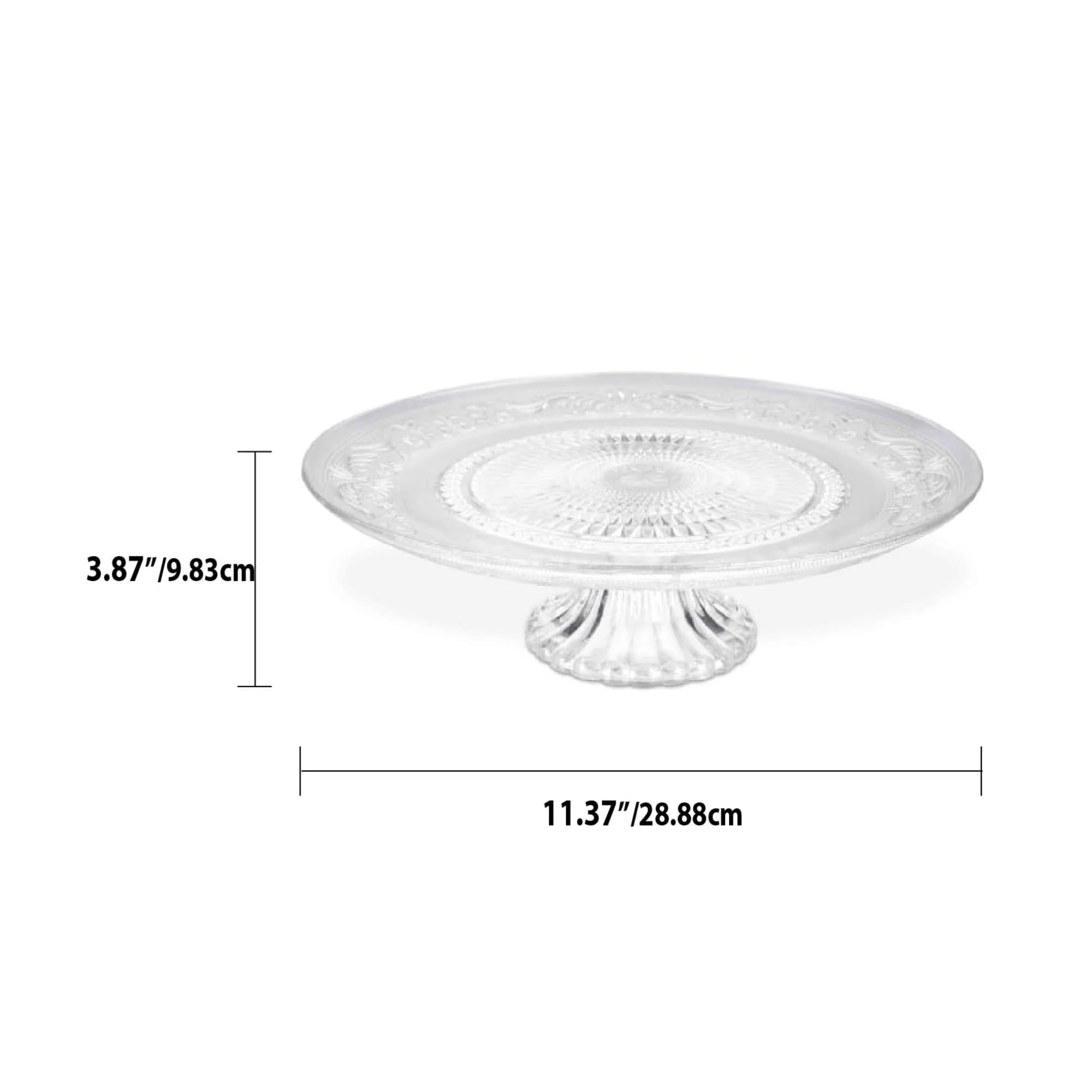 Incrizma Crystal Cake Plate With Stand Round Pedestal/Footed Service Glass Cake Plate/Cake Stand (11 Inches)